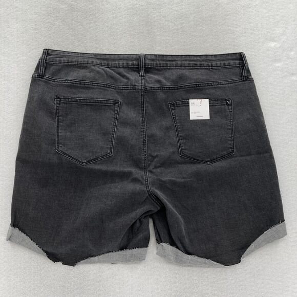 VIGOSS Marley Shorts Women's Plus 22W‎ Black Stretch Denim Distressed Mid Rise - Picture 10 of 11